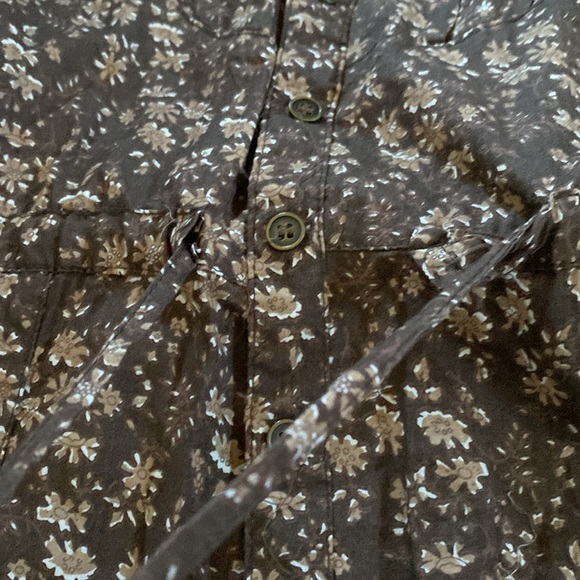 Maurices brown button up drawstring long sleeve - Picture 2 of 3